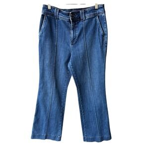 Talbots Flare Jeans Pants High Rise Front Seam Medium Wash Blue Denim Size 10